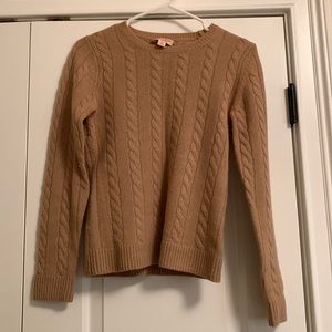 Tan cable knit cashmere sweater brooks brothers
